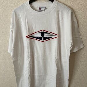 K-Swiss Men's Quali-Tee Shirt Withe with Red/White/Blue Logo New with Tags SizeL